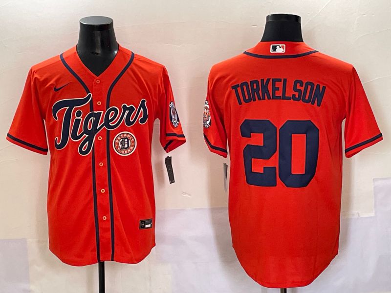 Men 2025 Detroit Tigers #20 Torkelson Orange Game Nike MLB Jersey style 6->detroit tigers->MLB Jersey